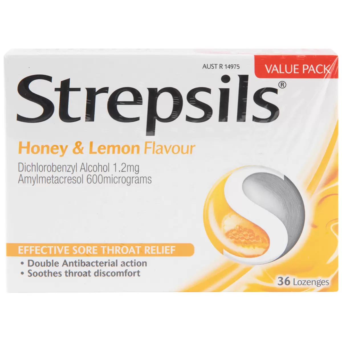 Strepsils Honey & Lemon Lozenges 2 x 36 Count